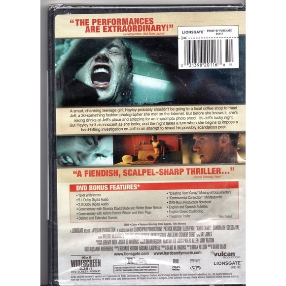 HARD CANDY DVD, "RIVETING AND TERRIFYING!", SANDRA OH, ELLEN PAGE, BRAND-NEW, SE - Picture 2 of 2